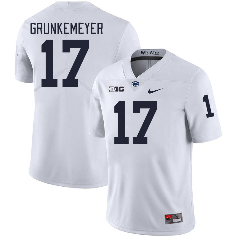 Men #17 Ethan Grunkemeyer Penn State Nittany Lions College Football Jerseys Stitched-White